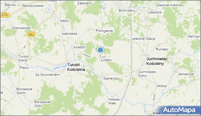 mapa Lubejki, Lubejki na mapie Targeo